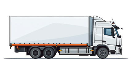 Semi trailer truck abstract silhouette on white background