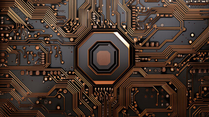 Technological Symmetry: Explore the Intricate Patterns of a Circuit Board Texture
