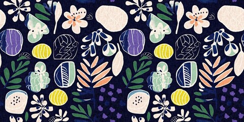 Modern fun pattern clash fabric border print for summer beach textile designs with a linen cotton effect. Seamless trendy repeat edging trim banner background