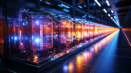 futuristic supercomputer technology concept, particle accelerator, generative ai