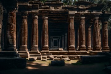 Fototapeta premium ancient temple in archaeological site country wallpaper and background generated by AI