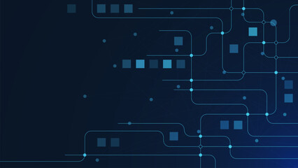Abstract geometric with connecting lines and dots. Big data visualization, global networking and digital communication technology background.