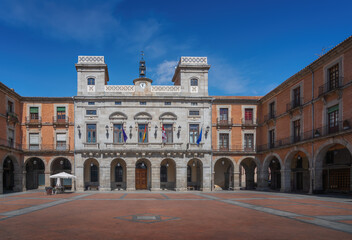 Fototapeta na wymiar Avila Town Hall at Plaza del Mercado Chico Square - Avila, Spain