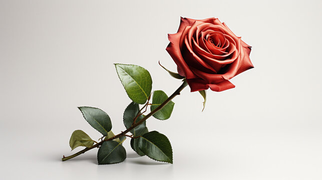 single red rose HD 8K wallpaper Stock Photographic Image