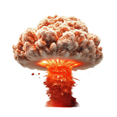 Isolated PNG cut out of a explosion nuclear, Generative ai