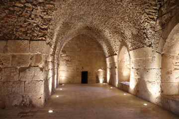 An old historical castle - Ancient Ajloun castle in Jordan (Islamic Arabic history)