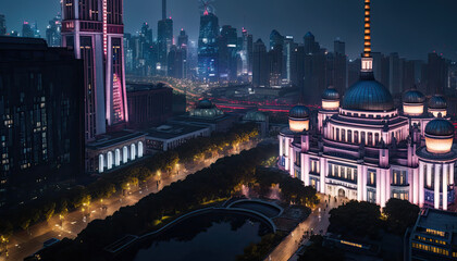 city at night background