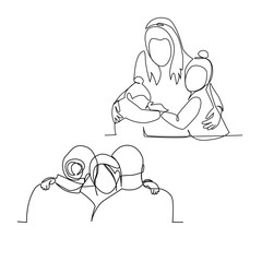 Mother and her children