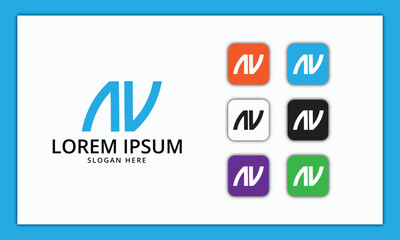 AV letter logo design. Modern abstract background.