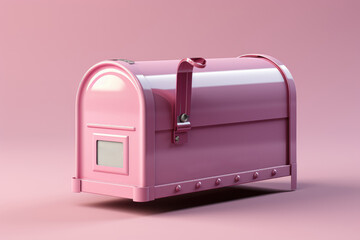 Pink mailbox with a letter representing a newsletter concept Generative Ai.