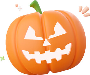 Pumpkin Jack o lantern, Halloween theme elements 3d illustration