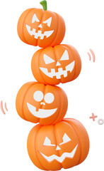 Pumpkin Jack o lantern, Halloween theme elements 3d illustration