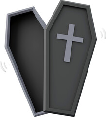 Obraz premium Cartoon coffin, Halloween theme elements 3d illustration