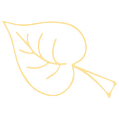 Colorful Vector Leaf Illustration on White Background. Leaf Image in Line Art Style.