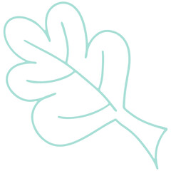 Colorful Vector Leaf Illustration on White Background. Leaf Image in Line Art Style.