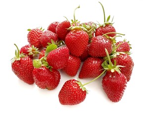strawberries isolated on white background