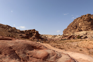 Fototapeta premium Petra, Jordan - 2021 : The Nabateans city (one of the most famous archaeological sites in the world)
