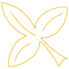 Colorful Vector Leaf Illustration on White Background. Leaf Image in Line Art Style.