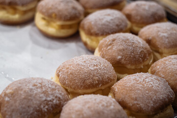 Pastel de nata, street food, St. John's summer evening, Porto, Portugal