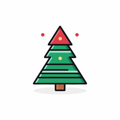 Glowing Tradition Green Christmas Tree Icon