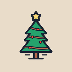 Merry Green Magic Green Christmas Tree Icon