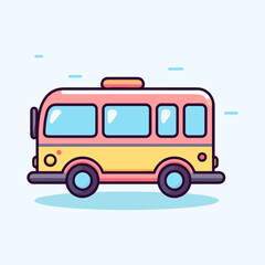 Safe School Transport Flat Icon