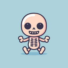 Obraz na płótnie Canvas Dancing Skeleton: Flat Icon