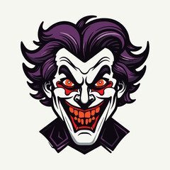Twisted Jester Flat Icon, halloween icon