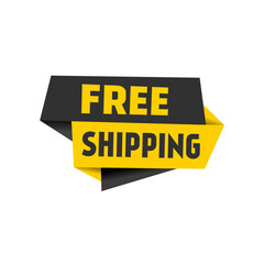 Free shipping banner template. Speech bubble with megaphone icon. Modern Vector illustration