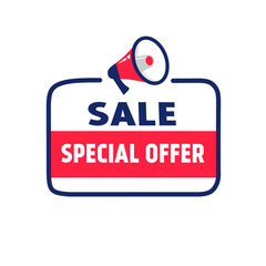 Sale special offer banner design. Special discount. flat Vector illustration.