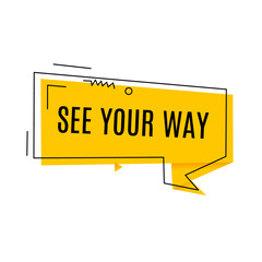 See your way. badge icon. Flat Banner template design