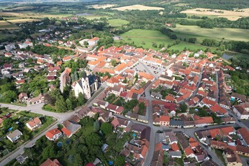 Bavorov historical town aerial panorama landscape view, South Bohemia,Czech republic,Europe cityscape