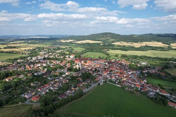 Fototapeta na wymiar Bavorov historical town aerial panorama landscape view, South Bohemia,Czech republic,Europe cityscape