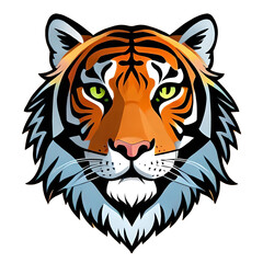 Naklejka premium the elegant tiger head stickers with fullcolour