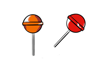 red and yellow lollipops