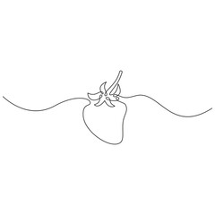 Strawberry one line. Vector drawing.

