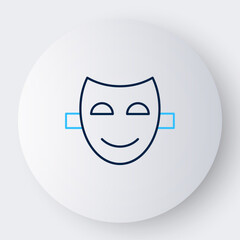 Line Comedy theatrical mask icon isolated on white background. Colorful outline concept. Vector