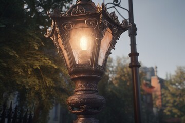 old lamp post, Generative AI