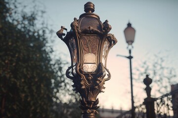 Fototapeta na wymiar old lamp post, Generative AI
