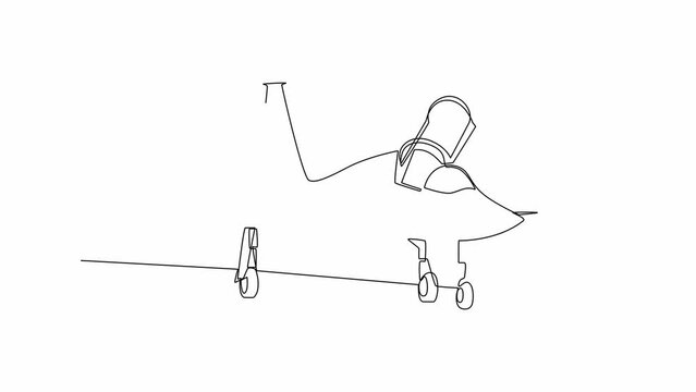 Self drawing animation of one single line draw Army, Air Force and Navy. Military concept. Full length animation illustration. High quality 4k footage.