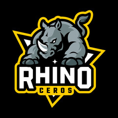 RHINO TEMPLATE MASCOT LOGO DESIGN © Noviangraphic