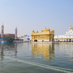 Beautiful view of Golden Temple (Harmandir Sahib) in Amritsar, Punjab, India, Famous indian sikh...
