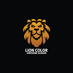 lion head logo design yellow gradient color