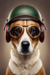 Cute dog portrait. AI generated illustration