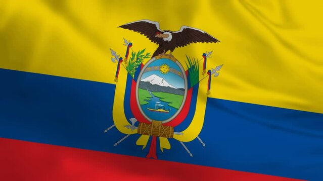 Flag of the ecuador waving animation. looping National ecuador flag animation background.