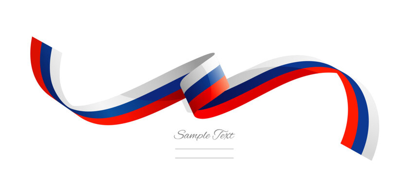 Russian flag ribbon vector illustration. Russia flag ribbon on abstract isolated on white color background