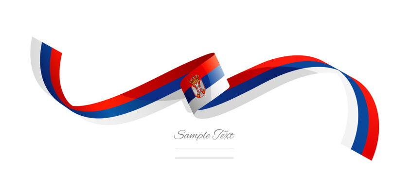 Serbian flag ribbon vector illustration. Serbia flag ribbon on abstract isolated on white color background