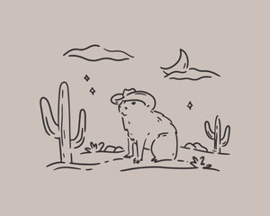 Capybara cowboy