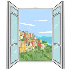 Window view village