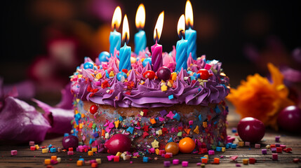 birthday candles on the table HD 8K wallpaper Stock Photographic Image